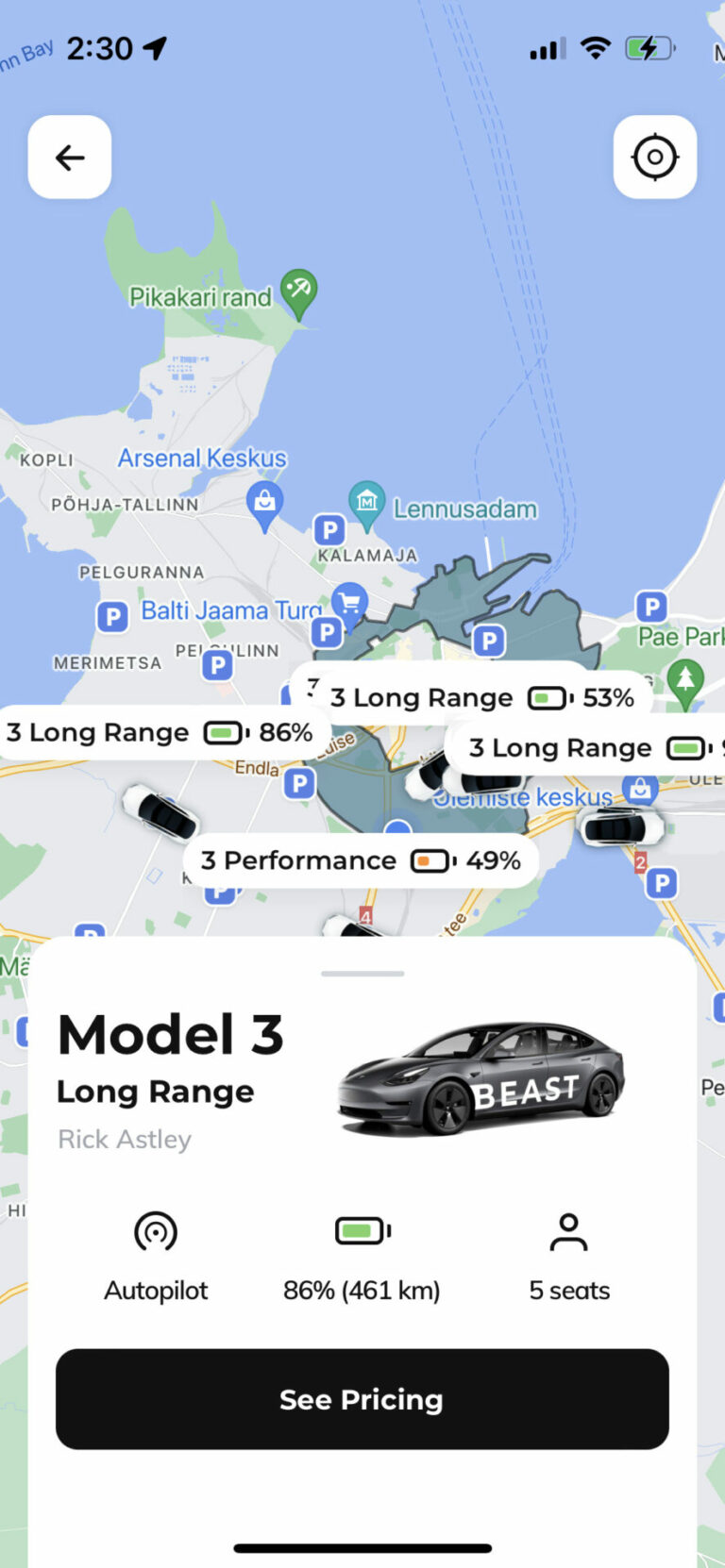 Tesla Rent - Beast App 4